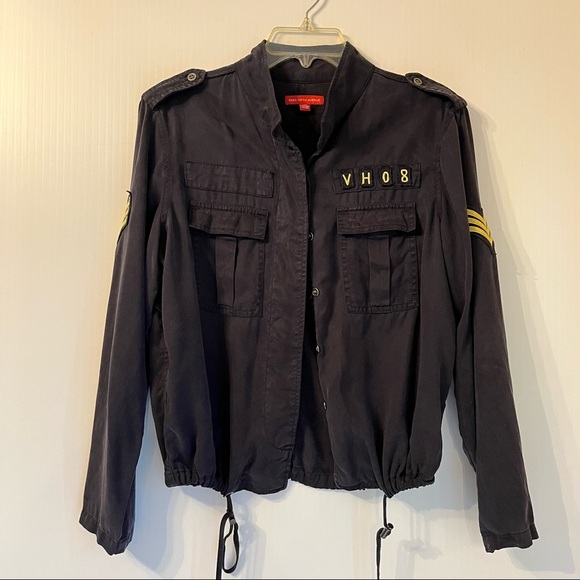 Saks Fifth Avenue Women's Utility Jacket Coat Navy Blue with Pockets Size XSm - Picture 1 of 6